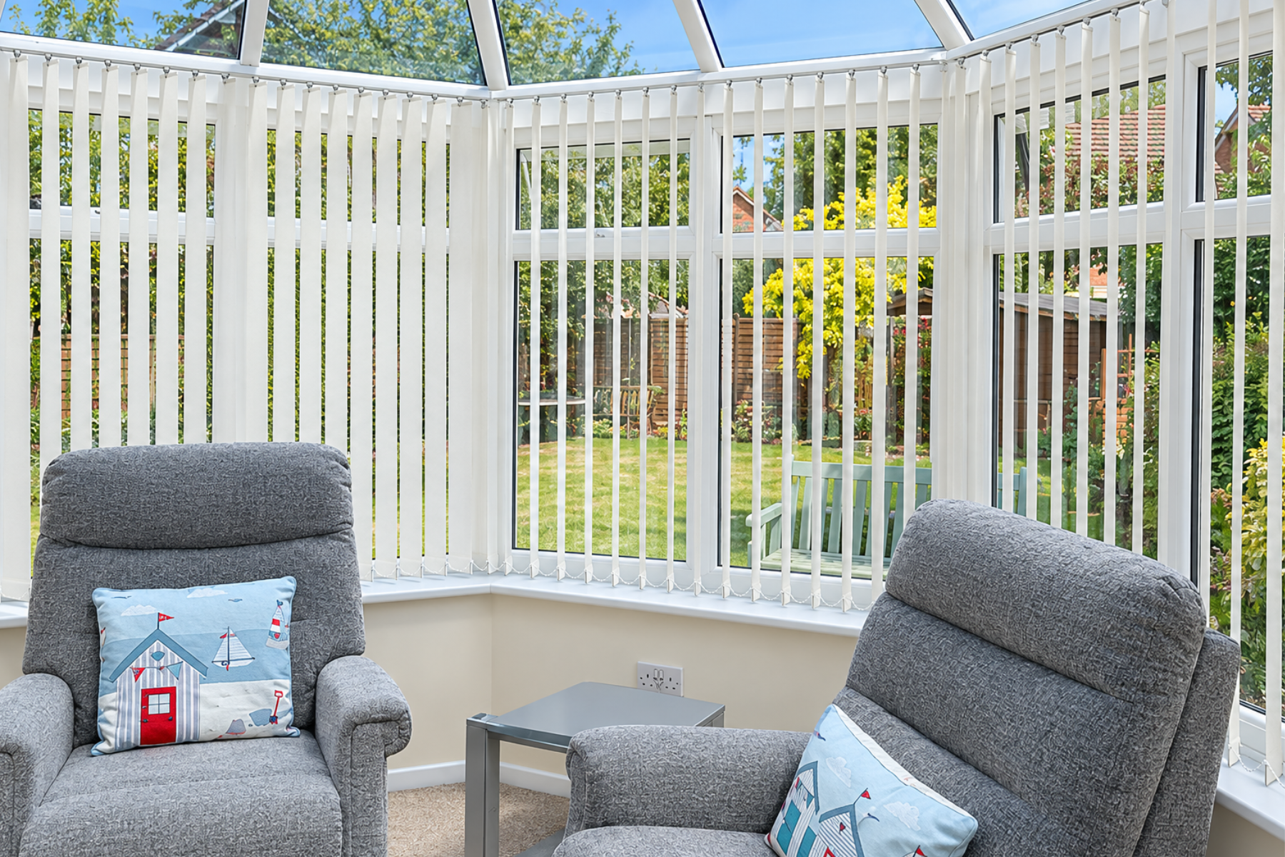 Sue Cardy Vertical Blinds Conservatory
