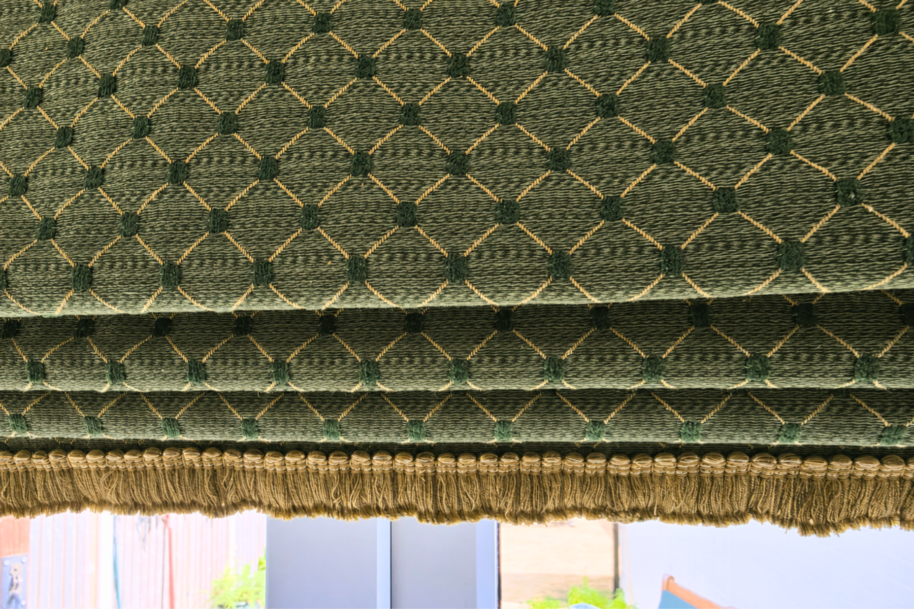 Sue Cardy Green Roman Blind Trim Fringe